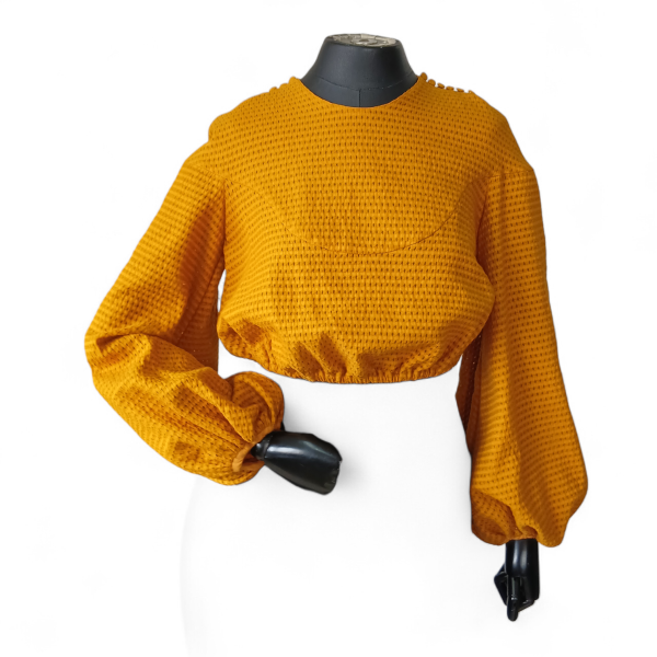 Blusa Paula Raia Cropped Mostarda - 38