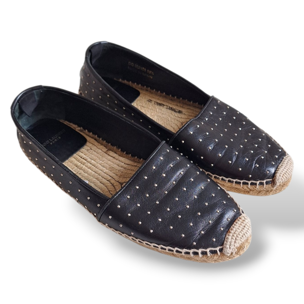 Espadrille Yves Saint Laurent Preta com Mini Tachinhas-38