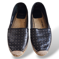 Espadrille Yves Saint Laurent Preta com Mini Tachinhas-38