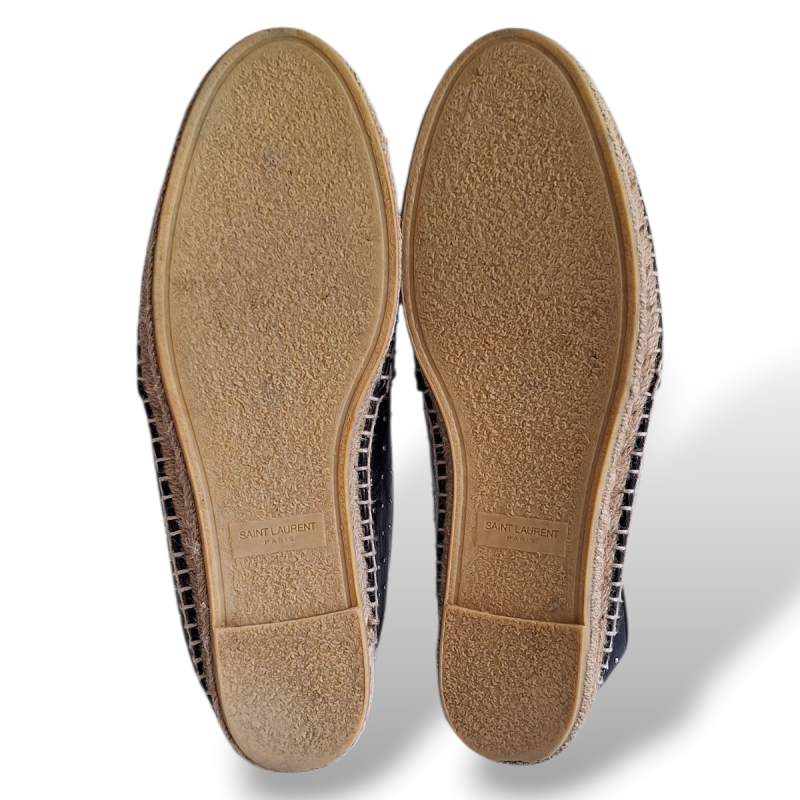 Espadrille Yves Saint Laurent Preta com Mini Tachinhas-38