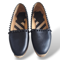 Espadrille Christian Louboutin Preta com Spikes-36