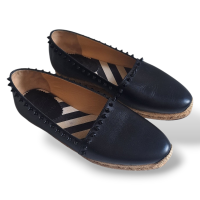 Espadrille Christian Louboutin Preta com Spikes-36