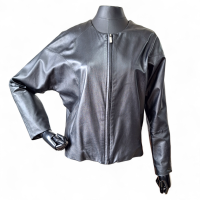 Jaqueta Cris Barros em Couro Preta - 38