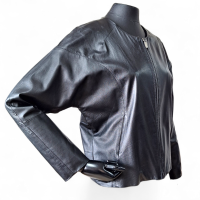 Jaqueta Cris Barros em Couro Preta - 38
