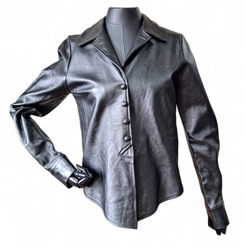 Camisa Cruise em Couro Preta - 40