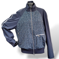 Jaqueta Hermès Azul Estampada Dupla Face - 46