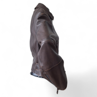 Jaqueta Max Mara em Couro Marrom Estonado - 36