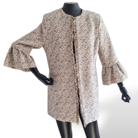Casaco Mixed Tweed Off White e Marrom-40