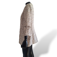 Casaco Mixed Tweed Off White e Marrom-40