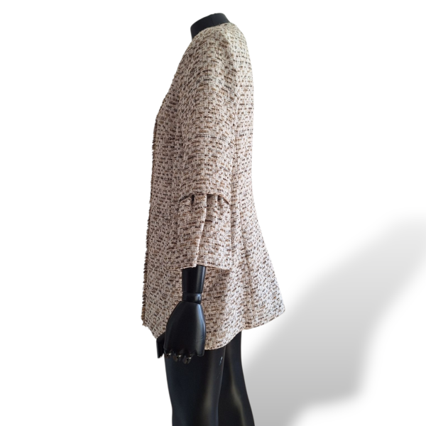 Casaco Mixed Tweed Off White e Marrom-40