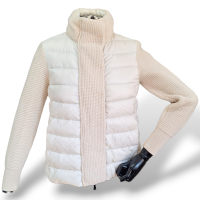 Jaqueta Moncler Off White Nylon com Tricot-PP