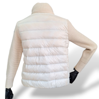 Jaqueta Moncler Off White Nylon com Tricot-PP