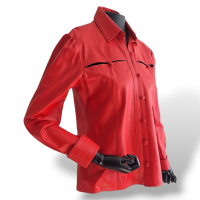 Camisa Renatta Gomes em Couro Vermelho-P