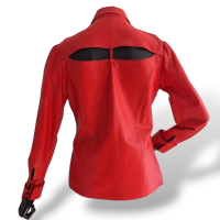 Camisa Renatta Gomes em Couro Vermelho-P