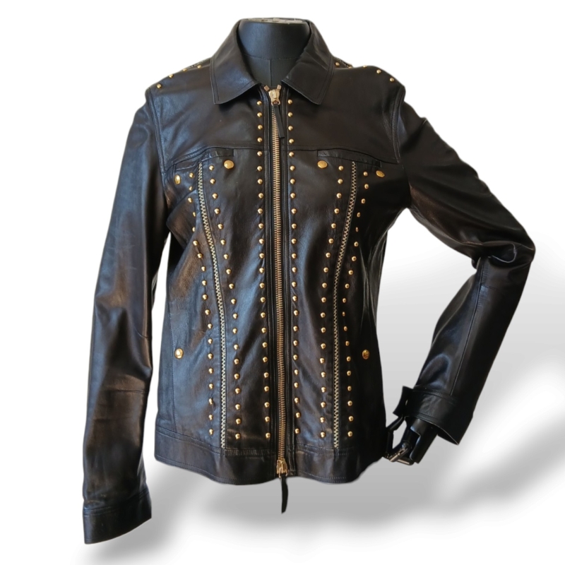 Jaqueta Roberto Cavalli Couro Preta - 40 