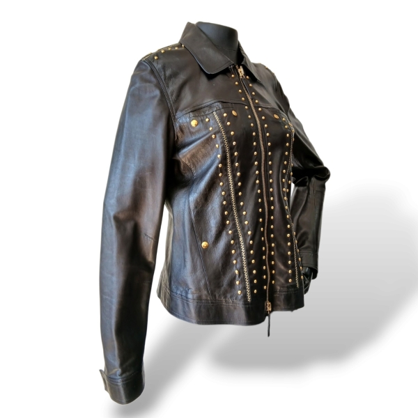 Jaqueta Roberto Cavalli Couro Preta - 40 