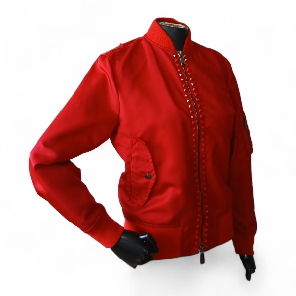 Jaqueta Valentino Vermelha com Spikes-36