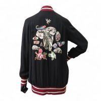 Jaqueta Bomber Valentino de Seda Bordada-38