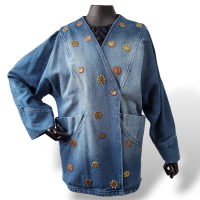 Jaqueta WaiWai de Jeans com Aplicações