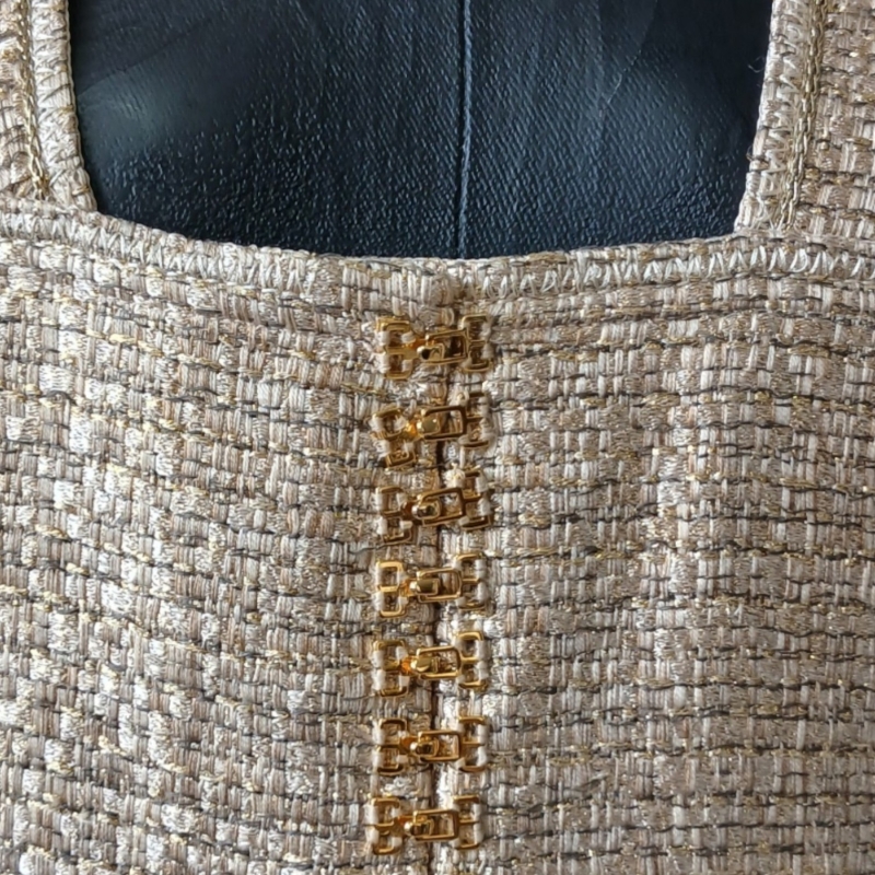 Jardineira De Goeye Tweed Fios Metalizados - 42