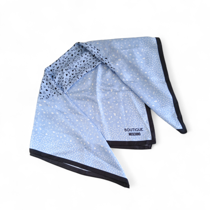Lenço Moschino Coração Tons de Azul 