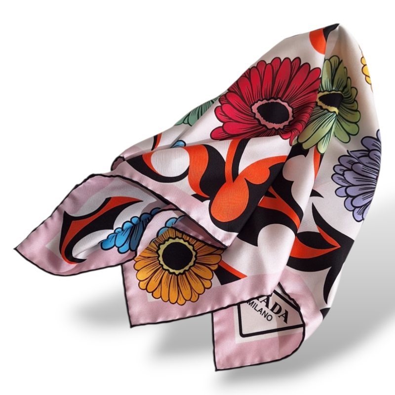 Lenço Prada com Estampa Floral