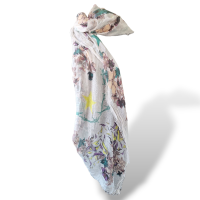 Lenço Zadig &Voltaire Branco Estampa De Flores 