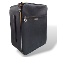 Mala Jimmy Choo Preta Forrada em Suede Caramelo