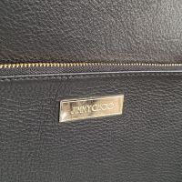 Mala Jimmy Choo Preta Forrada em Suede Caramelo