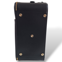 Mala Jimmy Choo Preta Forrada em Suede Caramelo