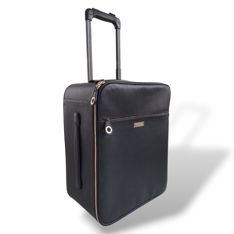 Mala Jimmy Choo Preta Forrada em Suede Caramelo