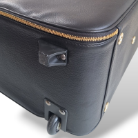 Mala Jimmy Choo Preta Forrada em Suede Caramelo