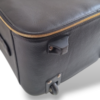 Mala Jimmy Choo Preta Forrada em Suede Caramelo