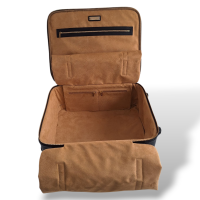 Mala Jimmy Choo Preta Forrada em Suede Caramelo