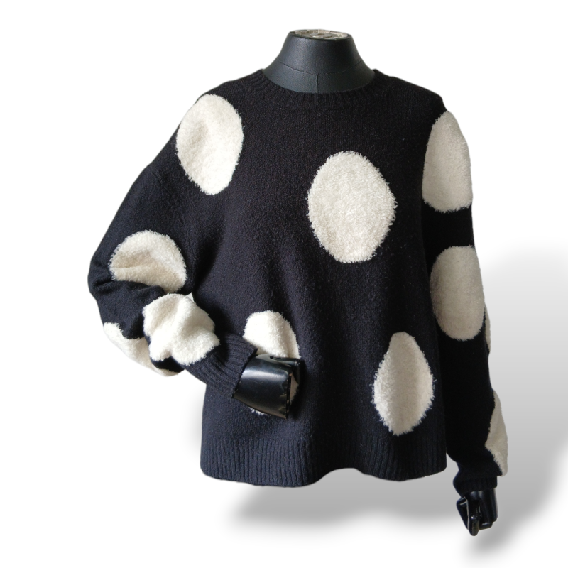 Malha Alice + Olivia Preta de Poá - M