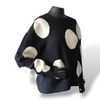 Malha Alice + Olivia Preta de Poá - M