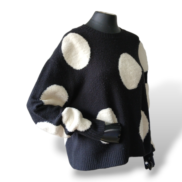 Malha Alice + Olivia Preta de Poá - M