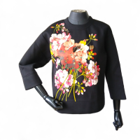 Moletom Gucci Preto Estampado Flores-P