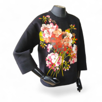 Moletom Gucci Preto Estampado Flores-P