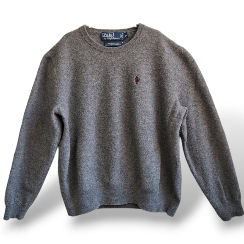 Malha Polo Ralph Lauren de Lã Cinza - XL Malha Polo Ralph Lauren de Lã Cinza - XL