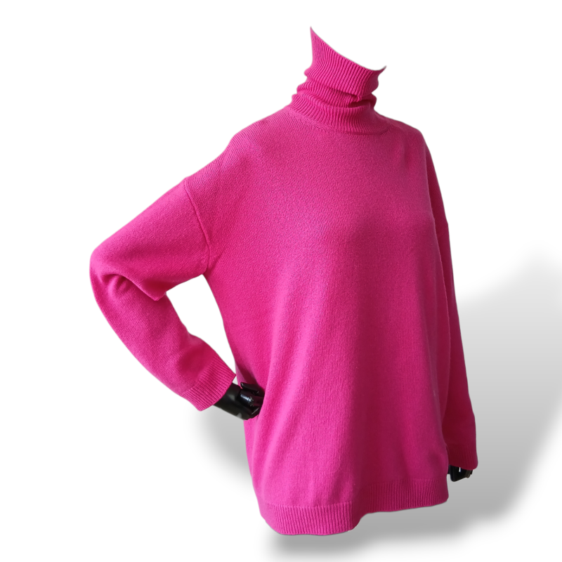 Malha Valentino Cashmere Pink Gola Alta-P