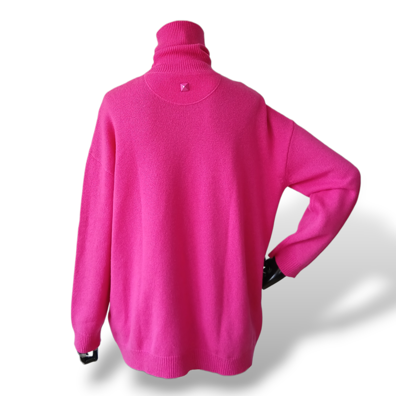 Malha Valentino Cashmere Pink Gola Alta-P