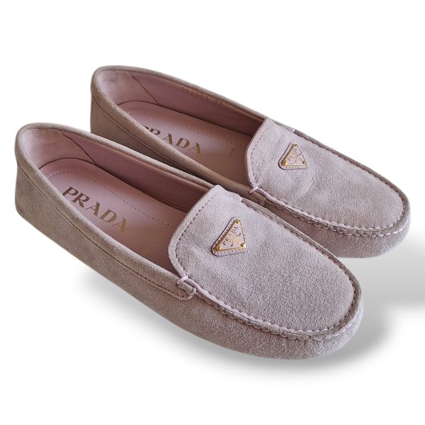 Mocassim Prada Camurça Rosa Bebê-35 Mocassim Prada Camurça Rosa Bebê-35