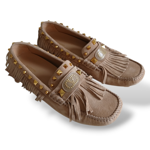 Mocassim Valentino em Suede Fendi com Franjas-39