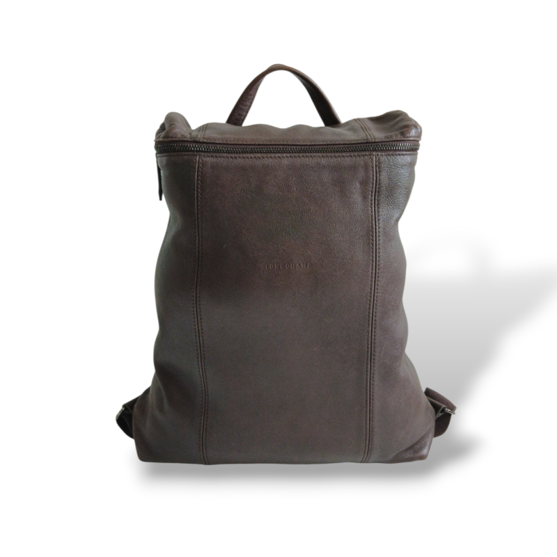 Mochila Longchamp Couro Marrom 