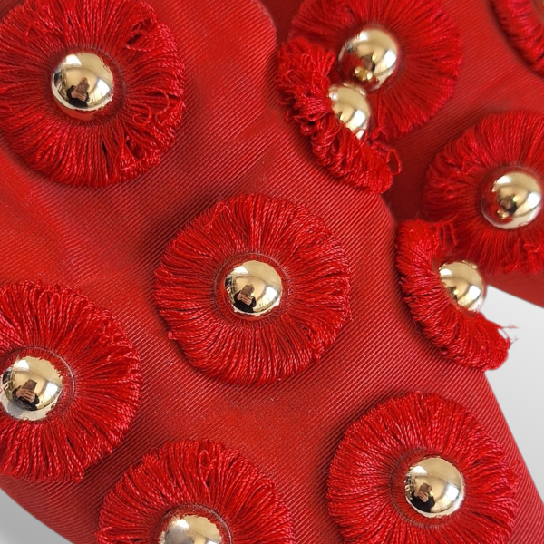 Mule Aquazzura Vermelha Aplicação de Flor-38