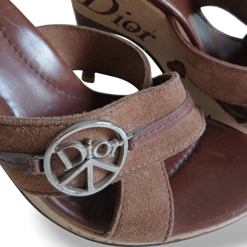 Mule Dior Vintage Suede com Plataforma "Love" - 37