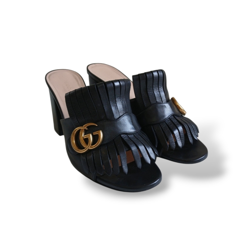 Mule Gucci Marmont Couro Preto - 37 