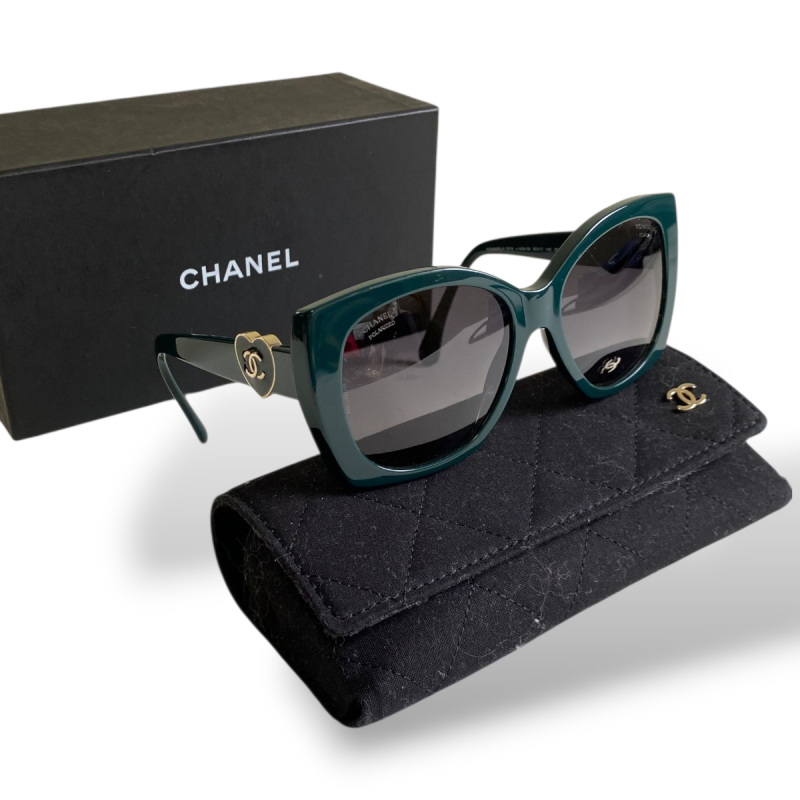 Óculos Chanel de Sol Verde-5519 Óculos Chanel de Sol Verde-5519