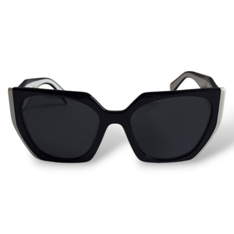 Óculos Prada SPR 15W Preto com Branco Óculos Prada SPR 15W Preto com Branco